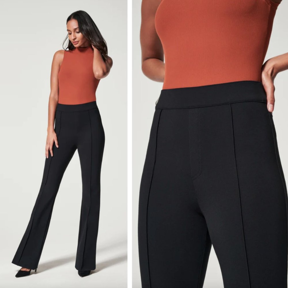 NWT SPANX The Perfect Pant Hi-Rise Flare Classic Black Business Casual Office